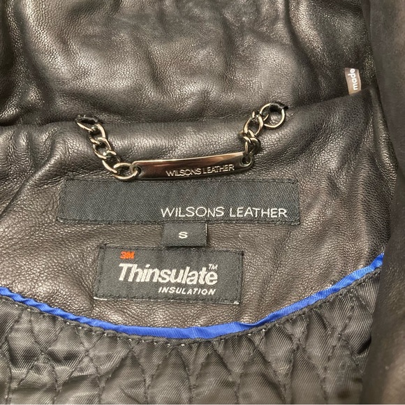 Vintage Y2K Wilsons Leather Genuine Leather Faux Fur Moto Jacket Women’s Small - Picture 2 of 10